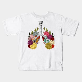 Floral blooming lungs Kids T-Shirt